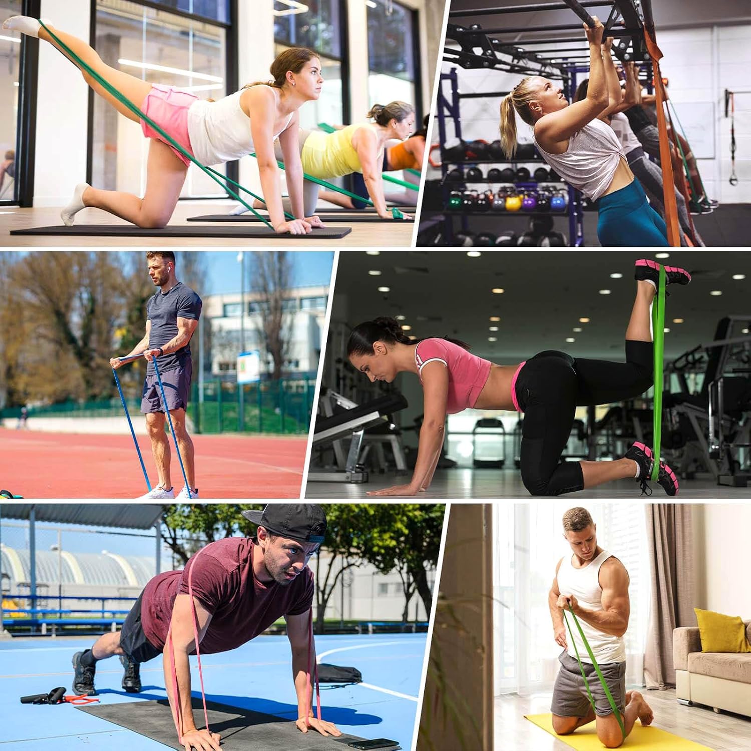 Detalle de VALYPANOR Widerstandsbänder-Set mit 4 Stufen (Türanker & Aufbewahrungstasche) für Krafttraining, Stretching, Yoga & Pilates