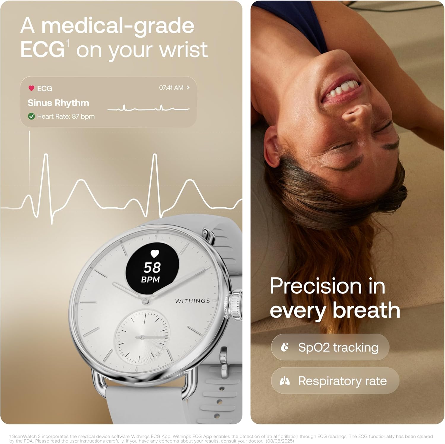 Detalle 2 de WITHINGS ScanWatch 2 35‑Day Battery
