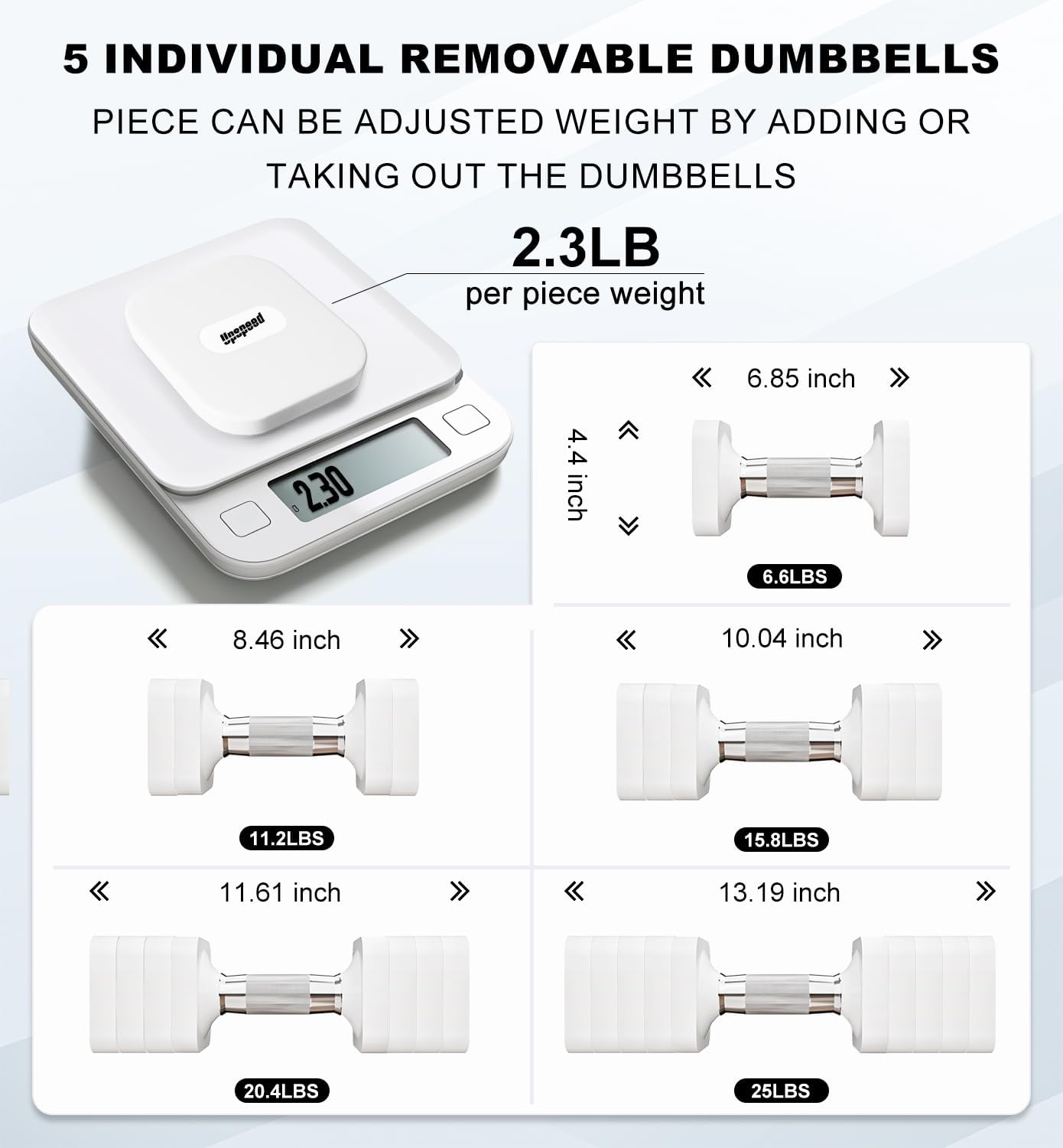 Thumbnail 2 de Adjustable Dumbbell Set 50LB for Home Gym 🏋