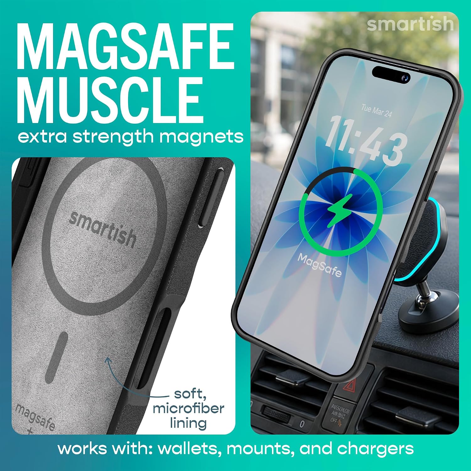 Detalle de Smartish Gripmunk BG25PX-BLACK MagSafe Case for iPhone 17/18 Pro Max