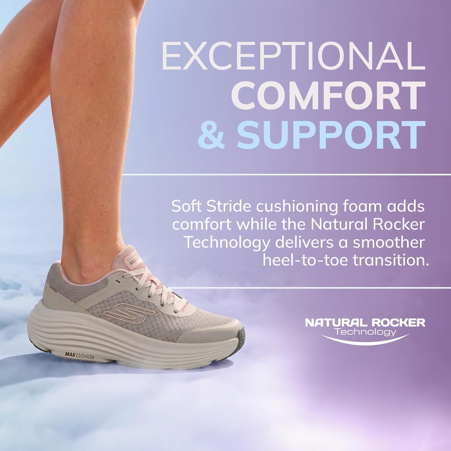 Thumbnail 5 de Skechers Donna Max Cushioning Endeavour Canova Trainers – Beige, tomaia in mesh