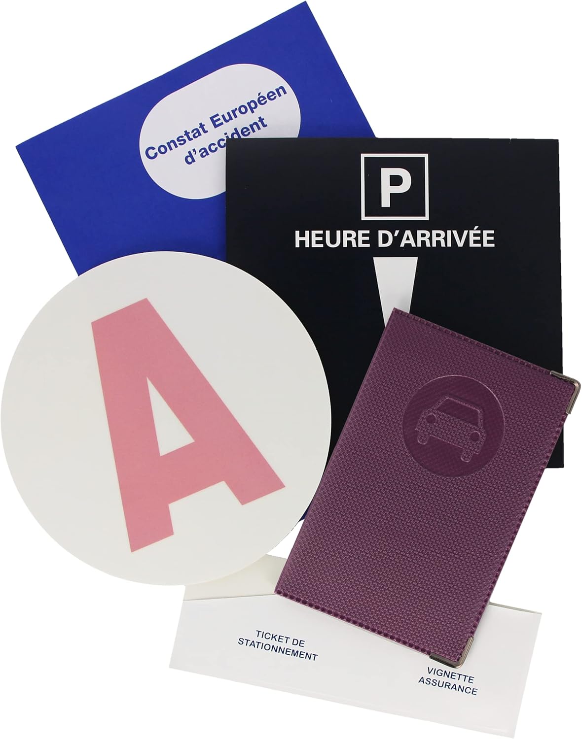 Thumbnail 5 de Color Pop Kit Jeune conducteur (porte-papiers voiture + A + constat + porte-vignette assurance/parking) – Fabrication française