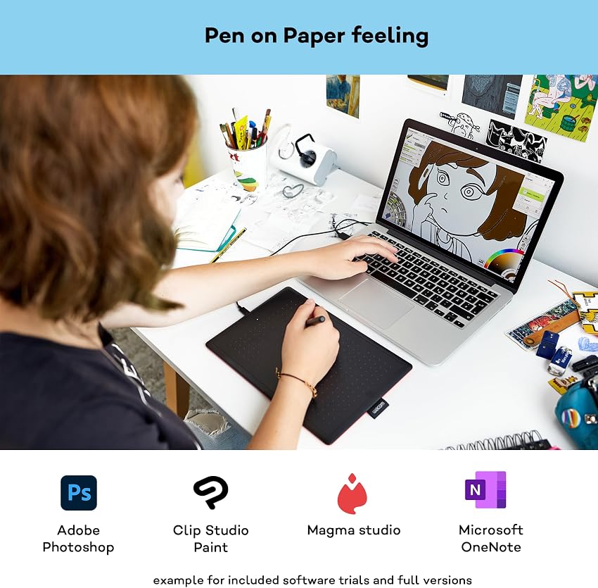 Detalle de Wacom One by Wacom Medium — tableta gráfica negra ✏