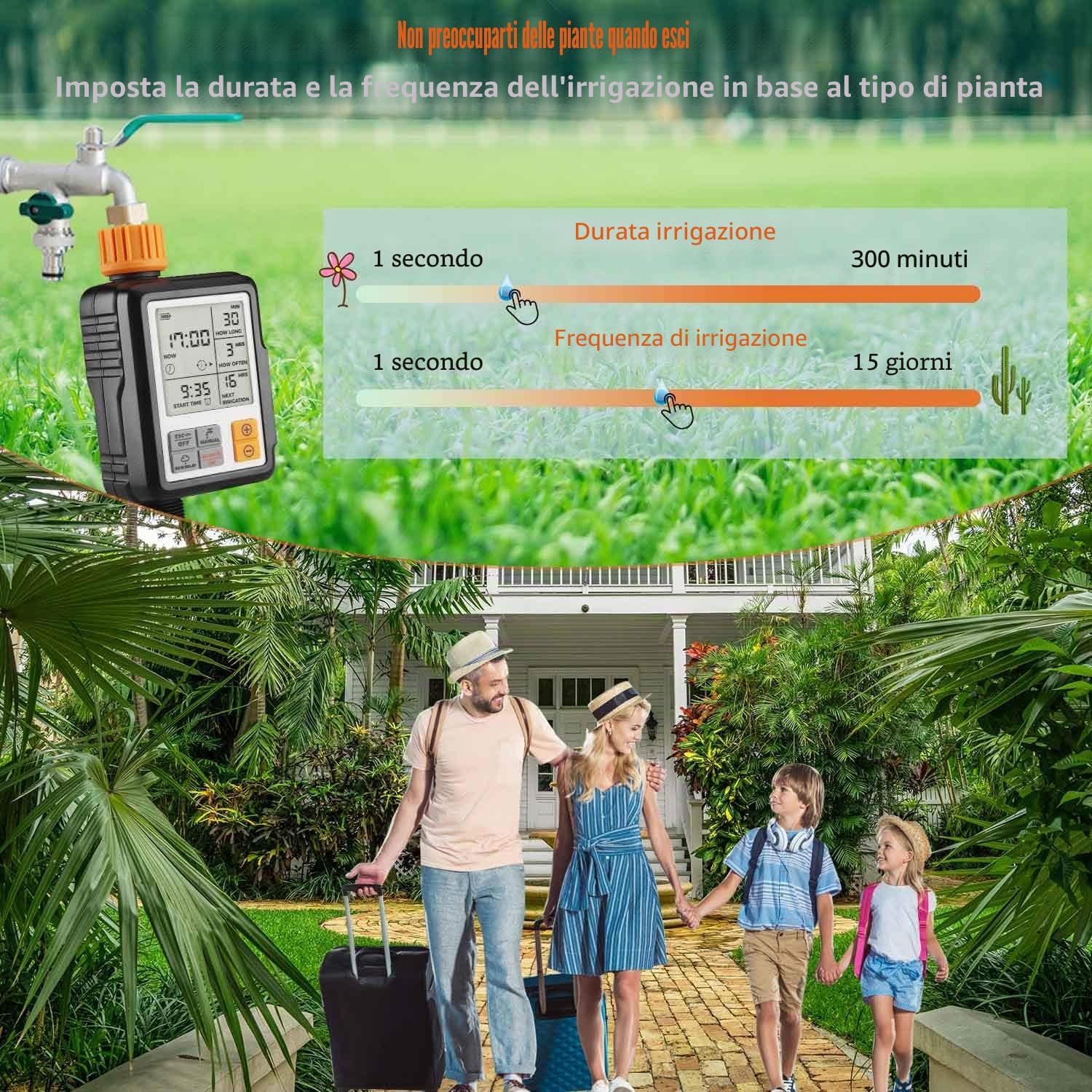 Detalle de Johgee Programmator per Irrigation Giardino IP65 con Timer Digitale e LCD 3