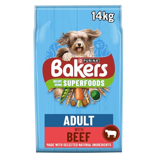 Detalle de BAKERS Adult Dry Dog Food - Beef & Veg with Spirulina & Spinach 14KG