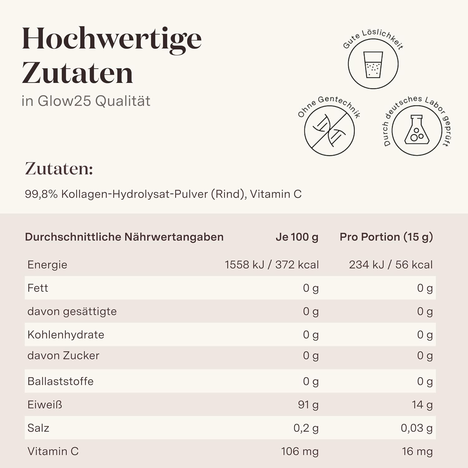 Thumbnail 6 de Glow25 Collagen Pulver 450 g – Hydrolysat mit Vitamin C