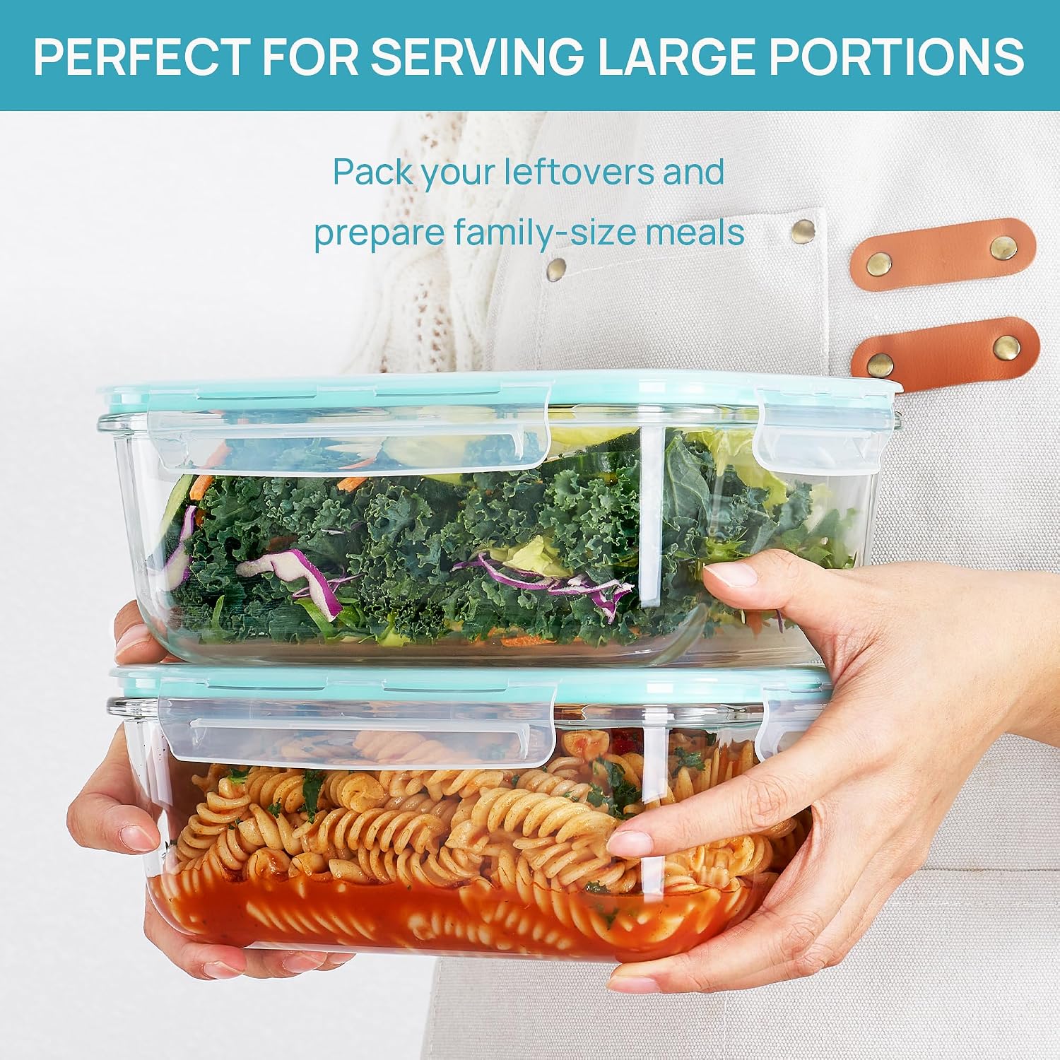 Detalle de Vtopmart Glass Food Storage Containers, 63 oz