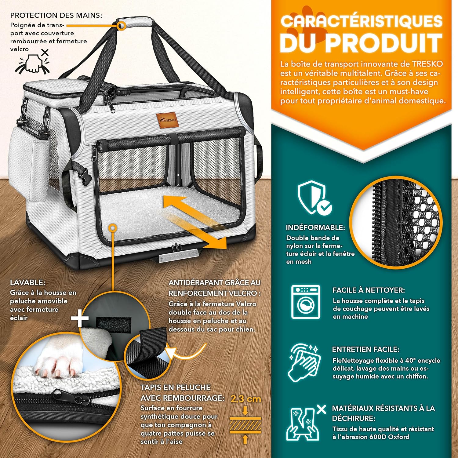 Detalle 2 de TRESKO Caisse transport L 70×52×52 cm