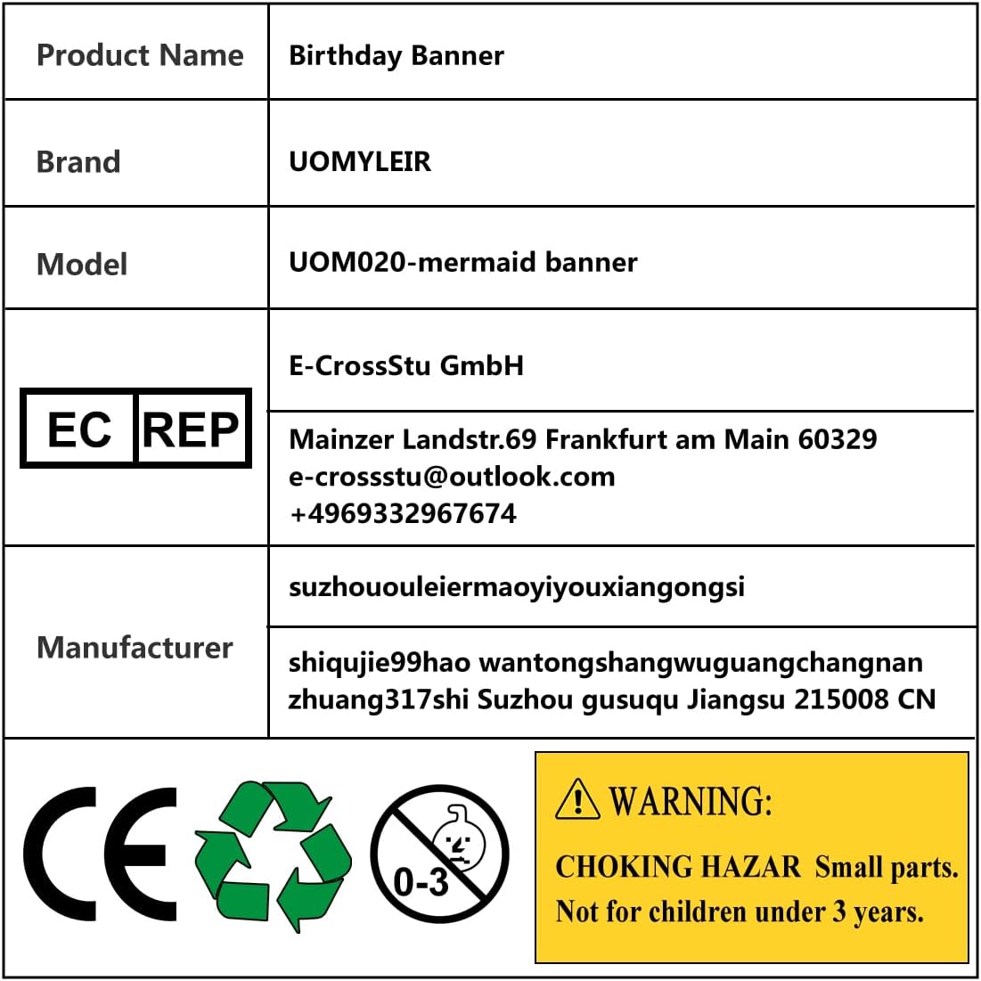 Thumbnail 2 de UOMYLEIR Mermaid Birthday Banner with Balloons ๐