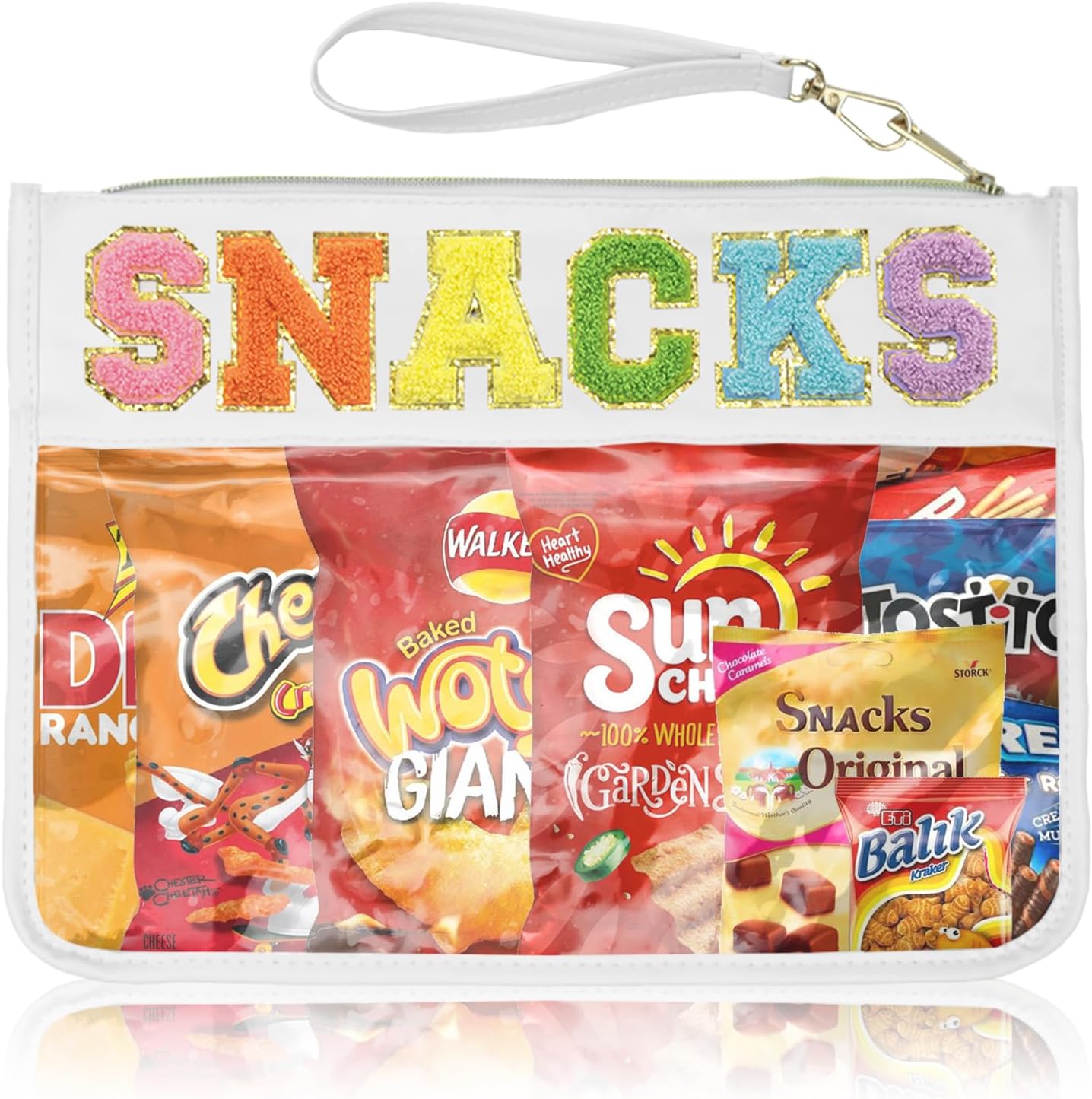 Thumbnail 6 de Siwara Clear Pouch Travel Makeup Bag with Glitter Chenille Letter Patches (13.0 × 9.5 in)