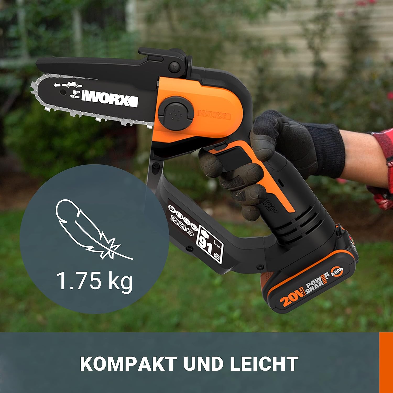 Thumbnail 2 de WORX WG324E Akku-Einhand-Astsäge 20V 🪚