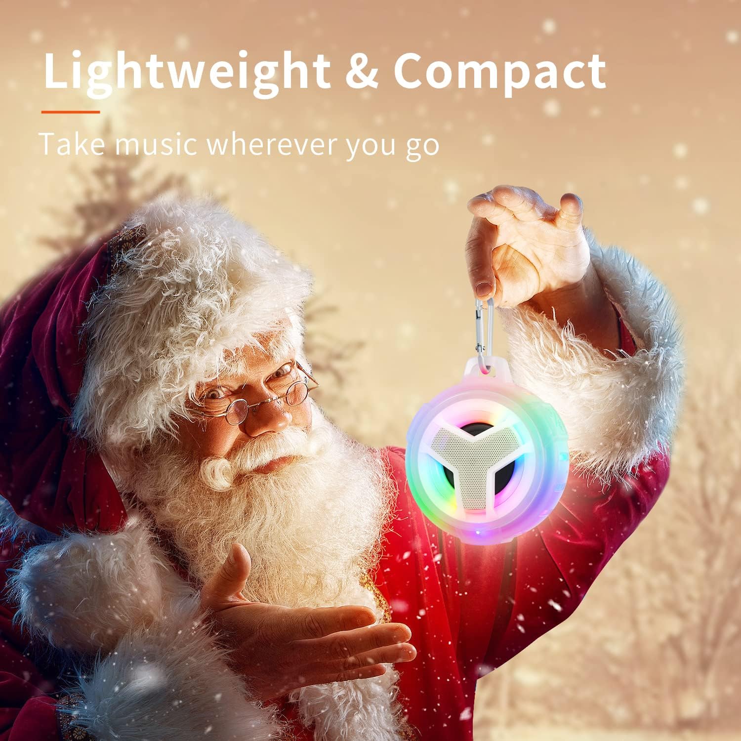 Detalle de EBODA Bluetooth Shower Speaker, IP67 Waterproof, 5 W, Colourful LED Lights