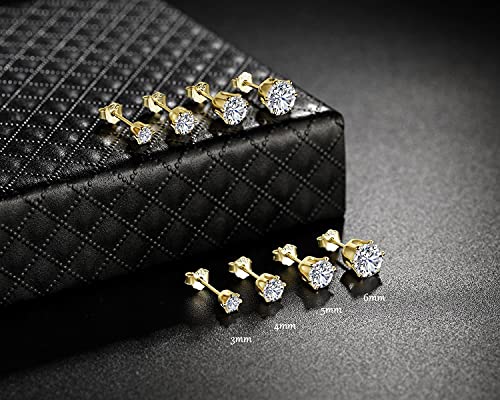 Thumbnail 3 de EPVOA Sterling Silver Stud Earrings with Cubic Zirconia (925 Silver, 18K Gold Plated) for Women and Girls