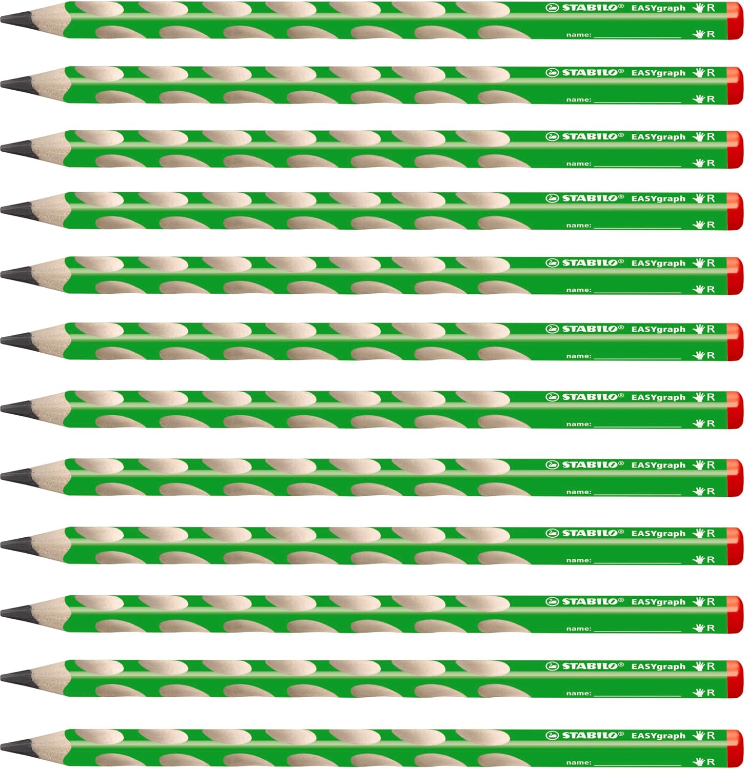Detalle de STABILO EASYgraph Dreikant-Bleistift HB – petrol, 6er Pack, ergonomisch für Rechts- oder Linkshänder