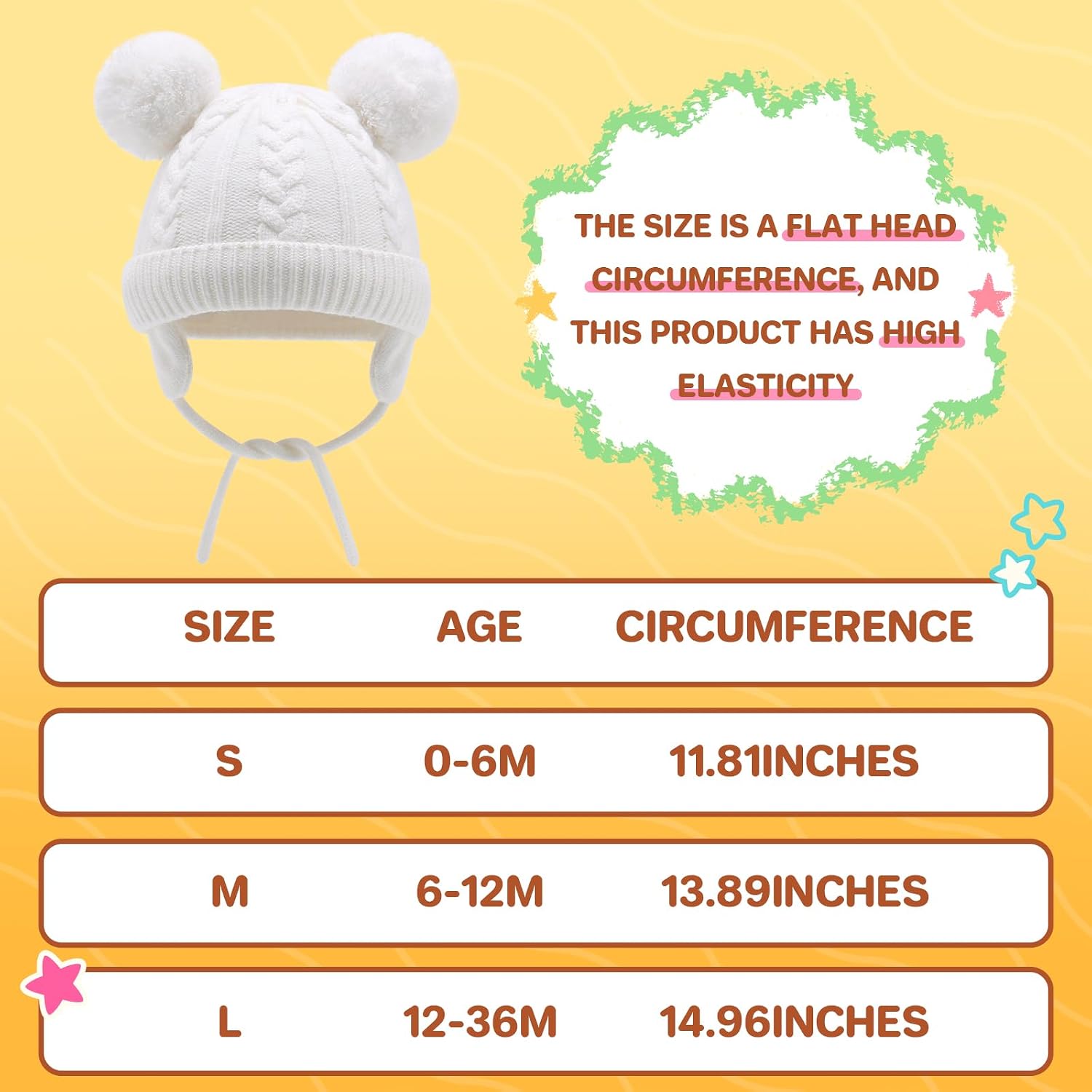 Detalle 2 de Duoyeree Toddler Winter Hat 0-36M