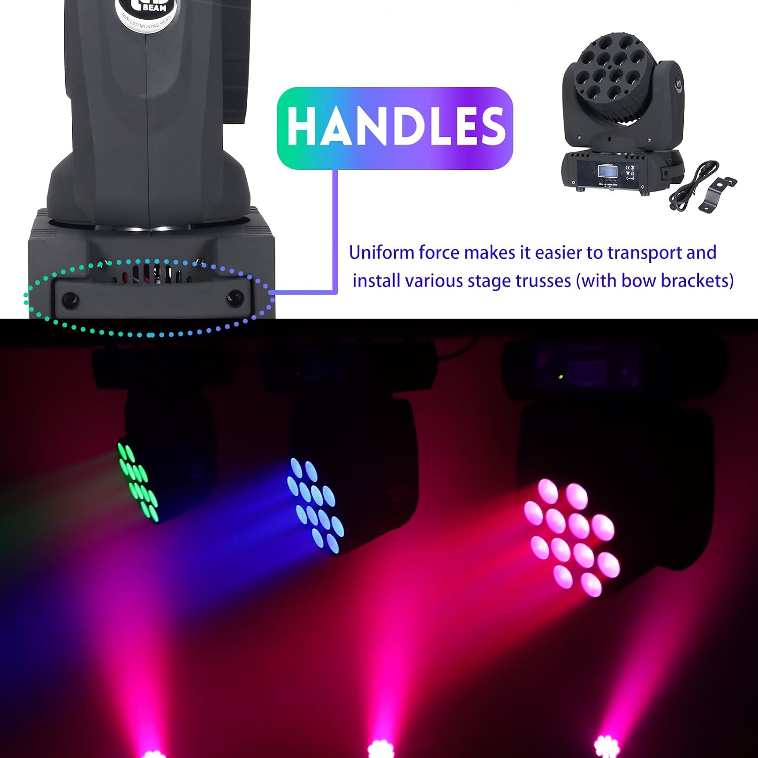 Thumbnail 2 de Moving Head Stage Light, 12x12W LED