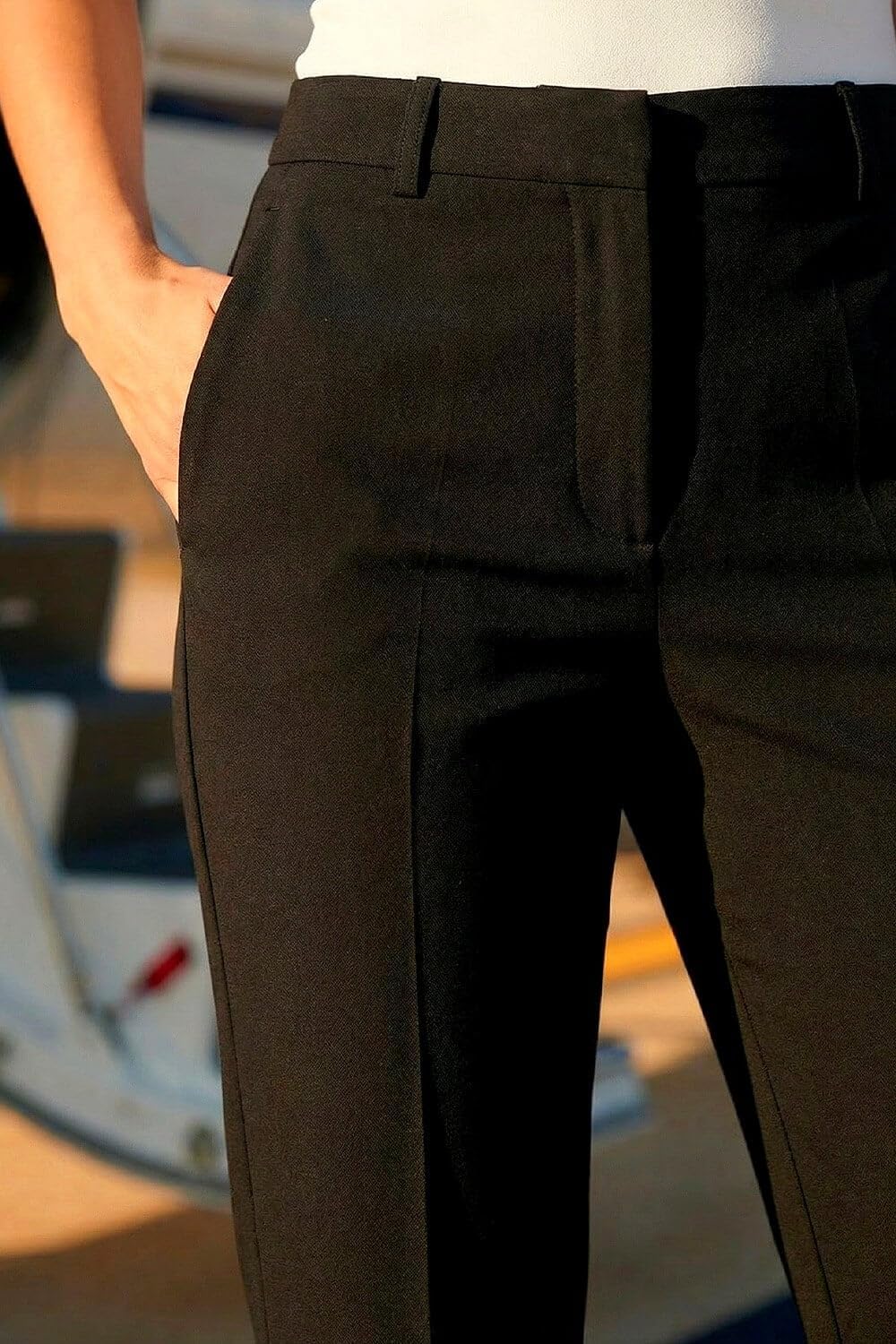 Thumbnail 3 de Roman Straight Leg Stretch Trousers for Women – Smart Workwear with High Elasticated Waist