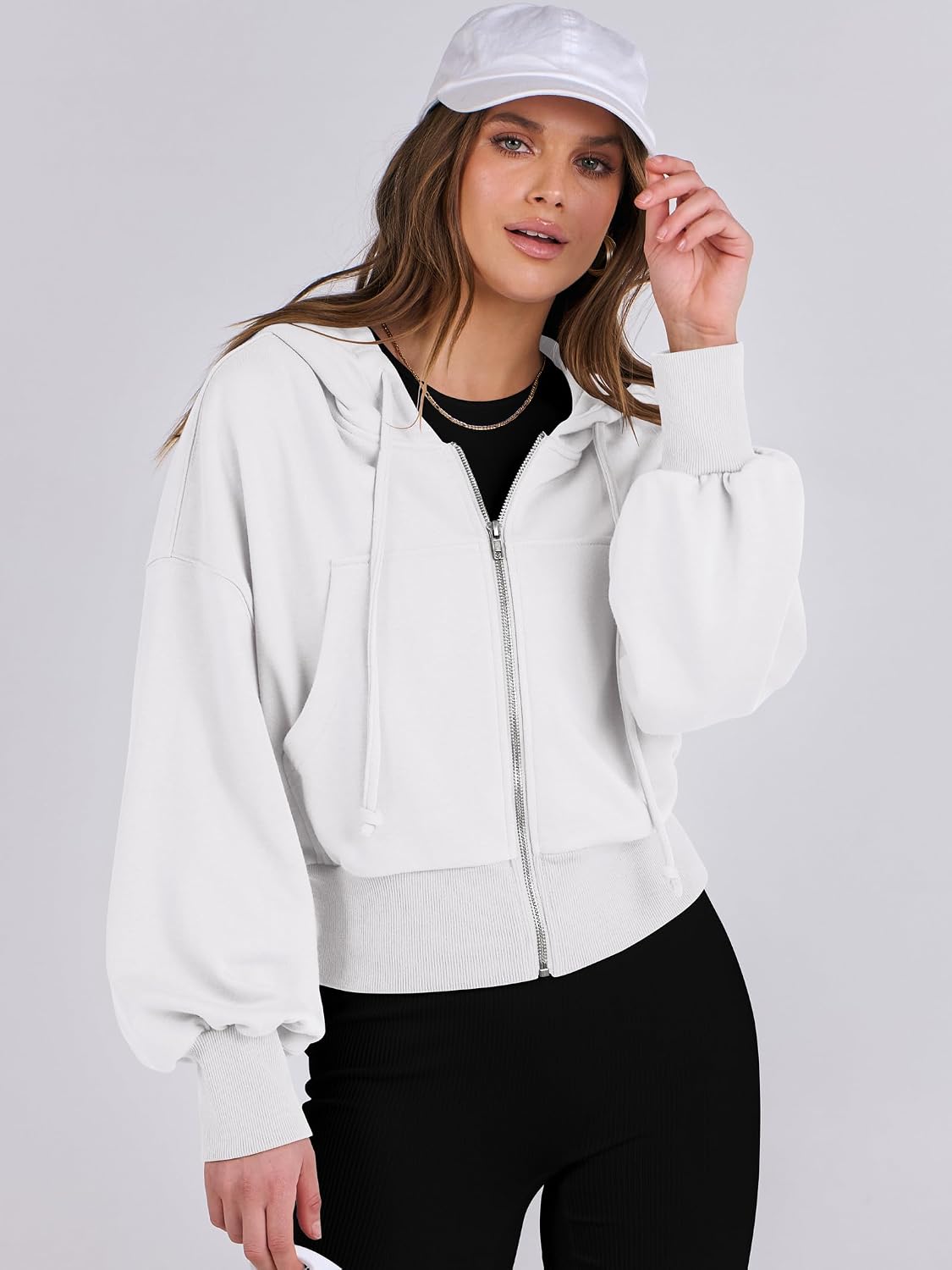 Detalle de ANRABESS Cropped Hoodie 2026