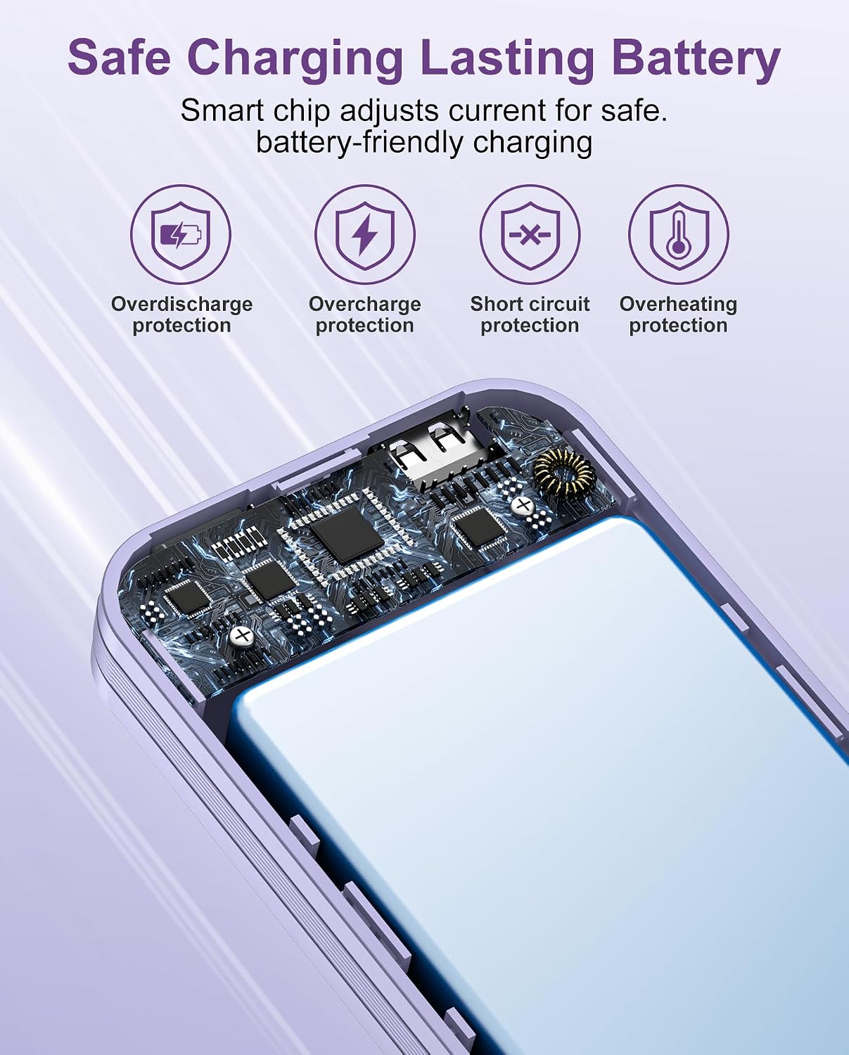 Thumbnail 5 de citicr AC-02D 10,000mAh Portable Charger with Built-In Cables and Wall Plug