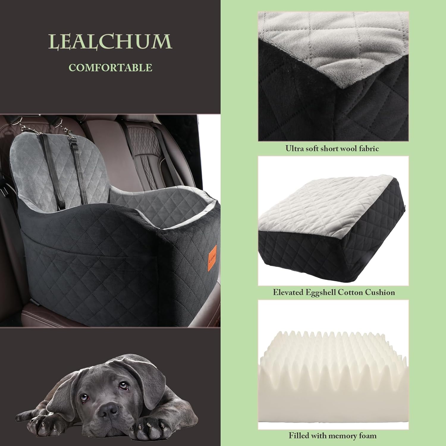 Detalle de Lealchum Dog Booster Car Seat (Medium) for Dogs Up to 35lbs