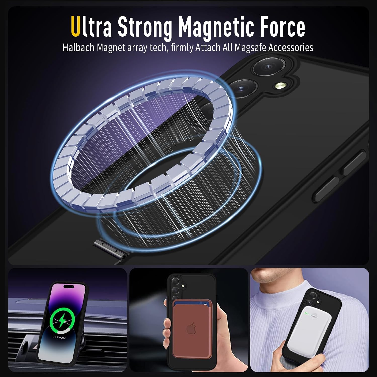 Thumbnail 1 de XTCASE Cover magnetica per Samsung Galaxy S24 FE 5G (compatibile MagSafe) con anello e protezione antiurto, nero