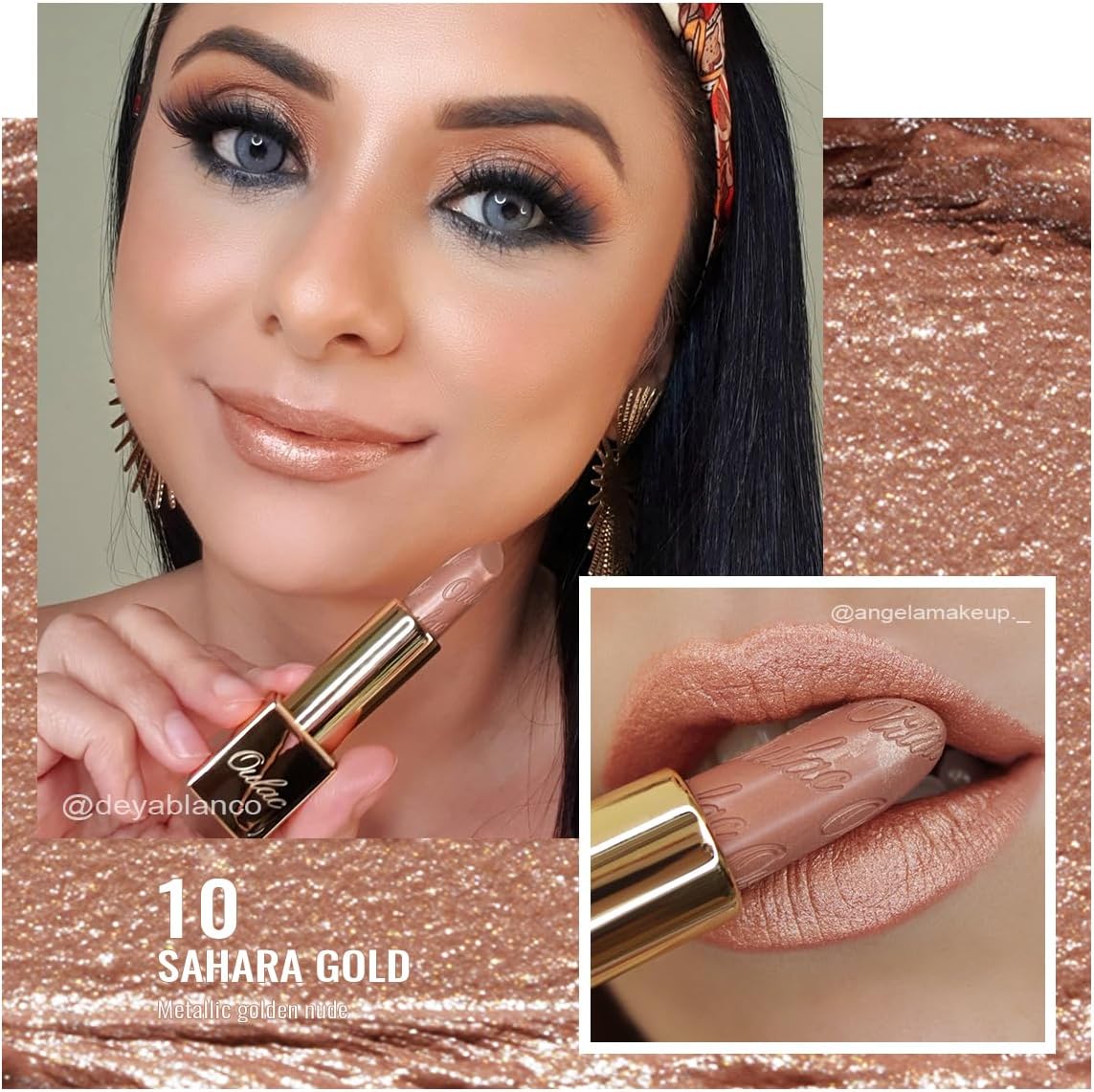 Detalle 2 de Oulac Rossetto 10 Sahara Gold metallizzato 💄