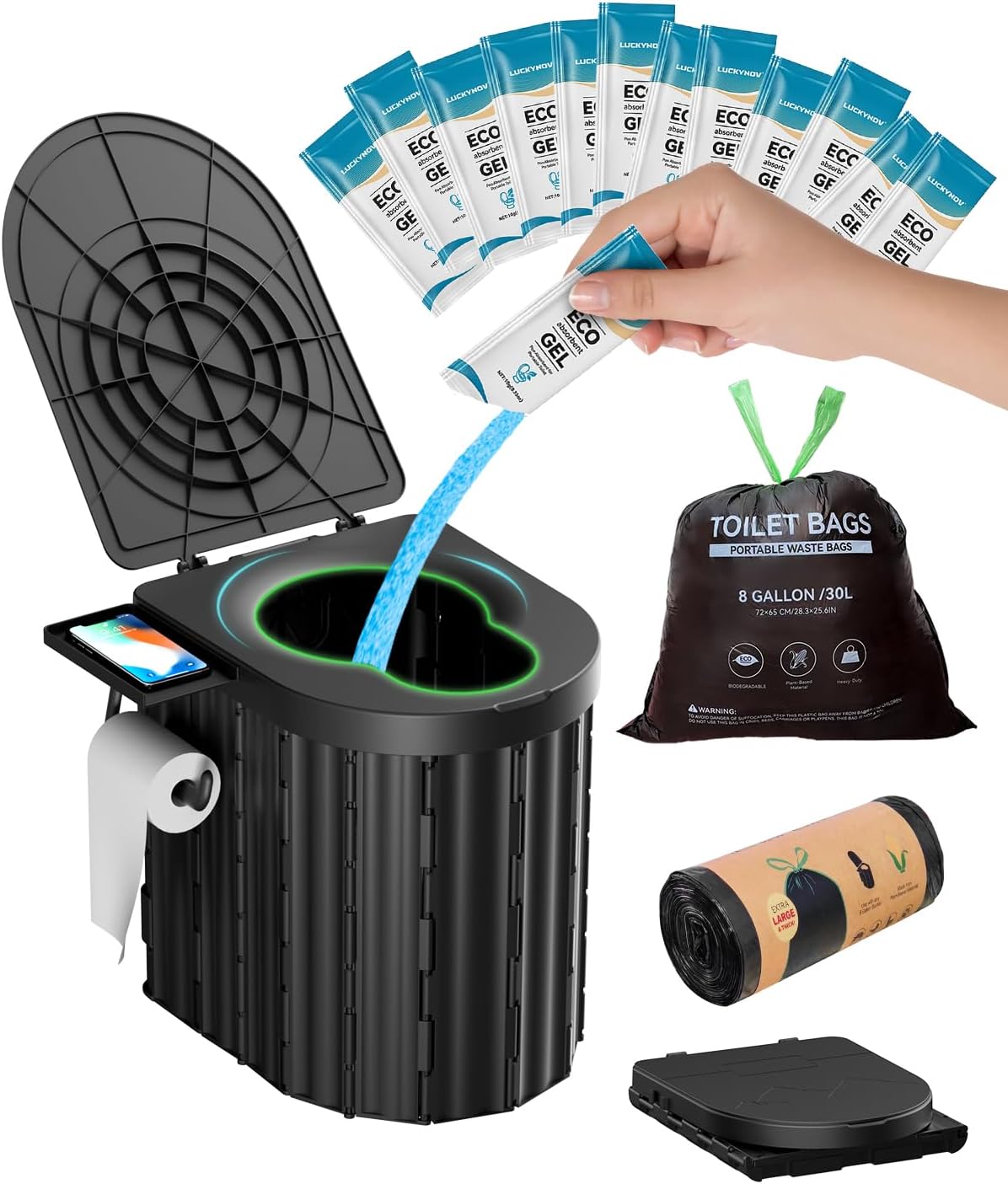 Detalle de Portable Toilet Odorless Camping Toilet 🚽