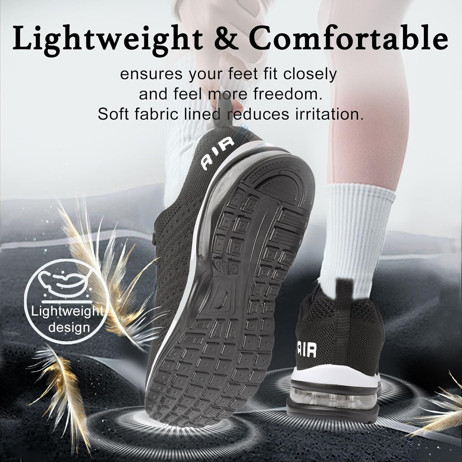 Thumbnail 3 de Womens Trainers Running Shoes Air Cushion Sneakers – Lightweight Breathable Mesh Walking Shoes