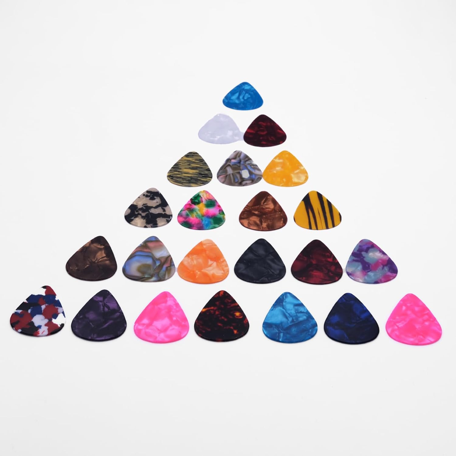 Detalle 2 de Xuxing xr-008 Celluloid Guitar Picks, 30-Pack, 1.2 mm, Assorted Colors