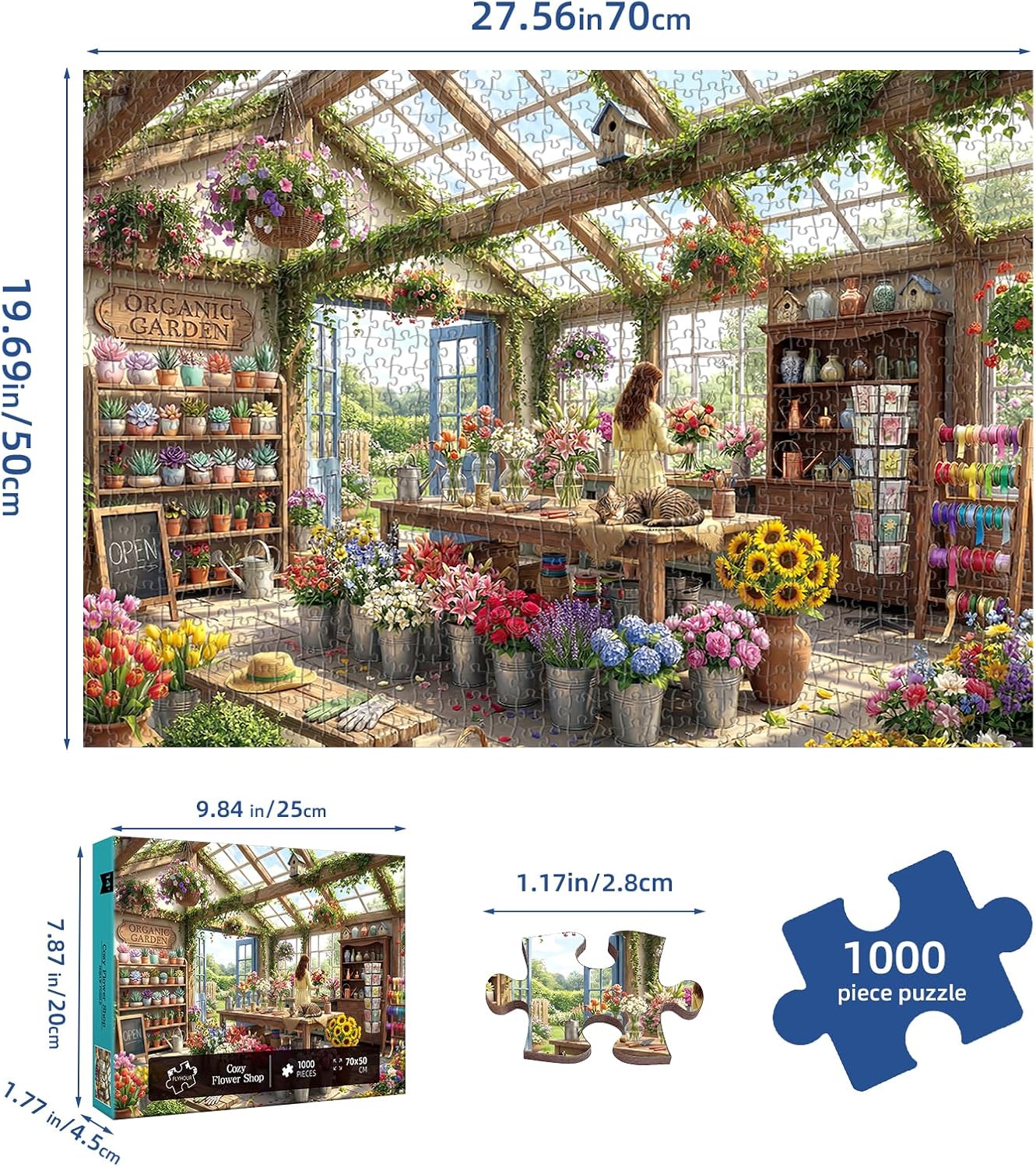Thumbnail 2 de Cozy Flower Shop Puzzles for Adults 1000 Pieces