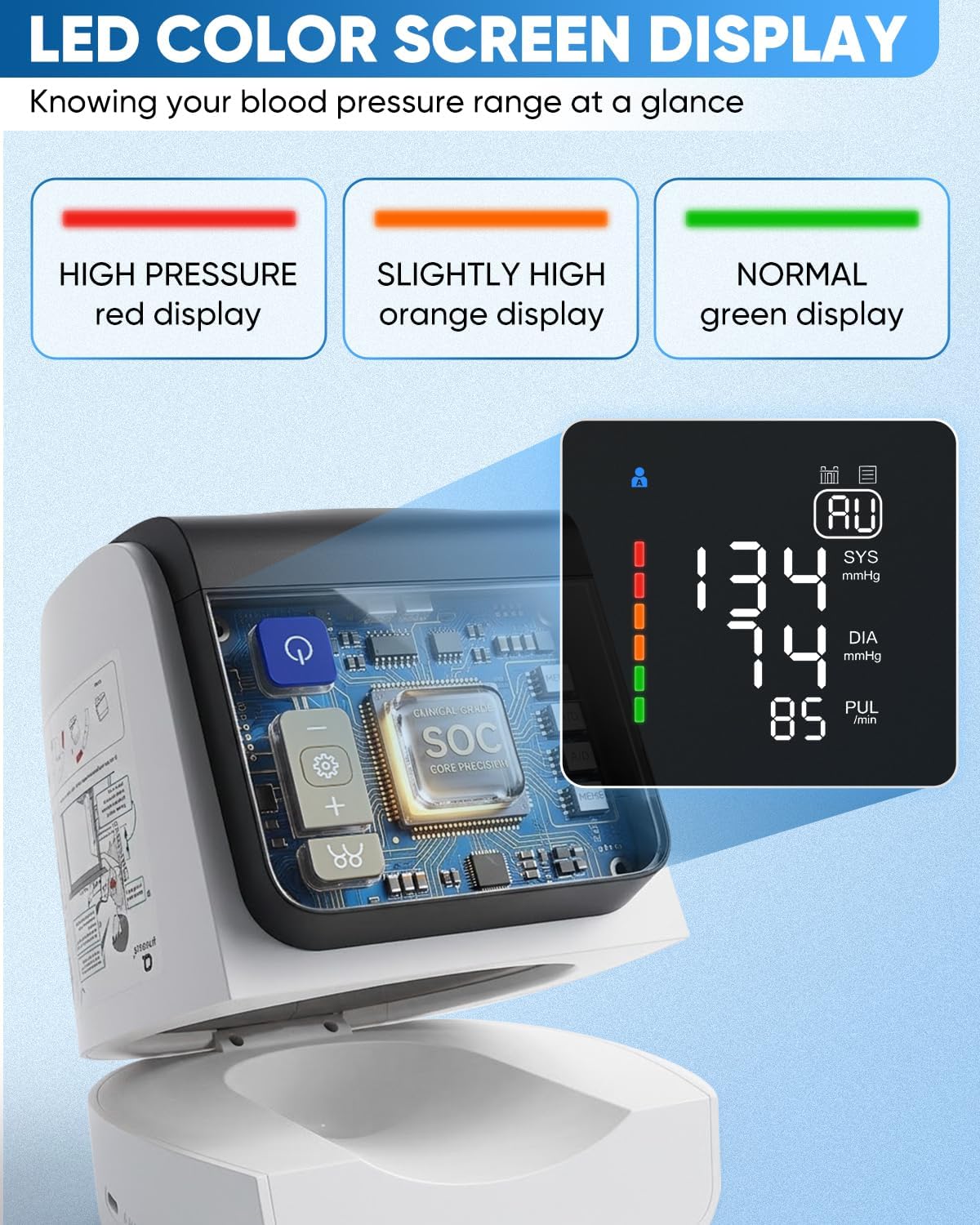 Thumbnail 6 de Saker U90B No-Wrap Upper Arm Blood Pressure Monitor, 4 Users, 199-Reading Memory