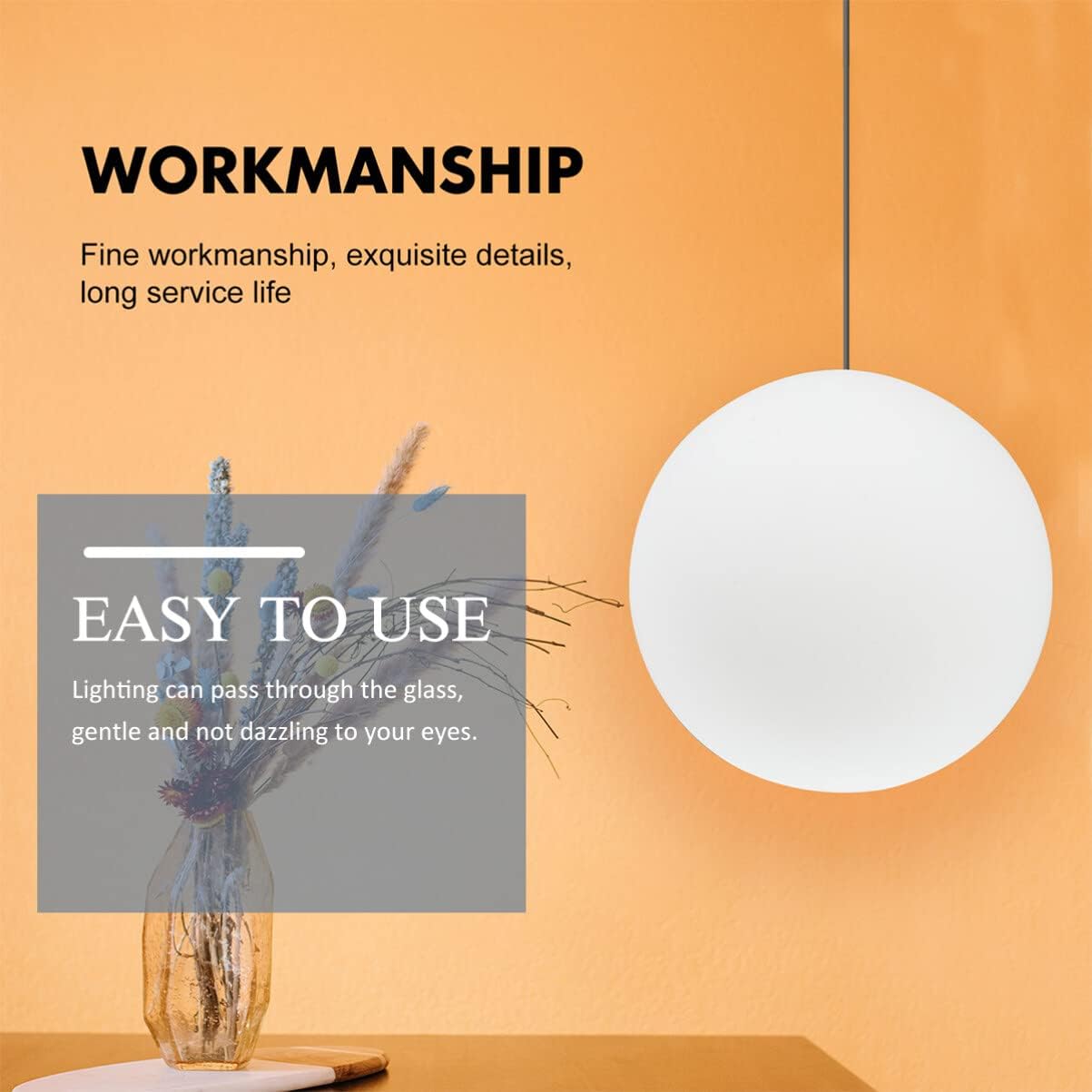 Detalle 2 de Artibetter Frosted Glass Globe 5‑6cm Lampshade
