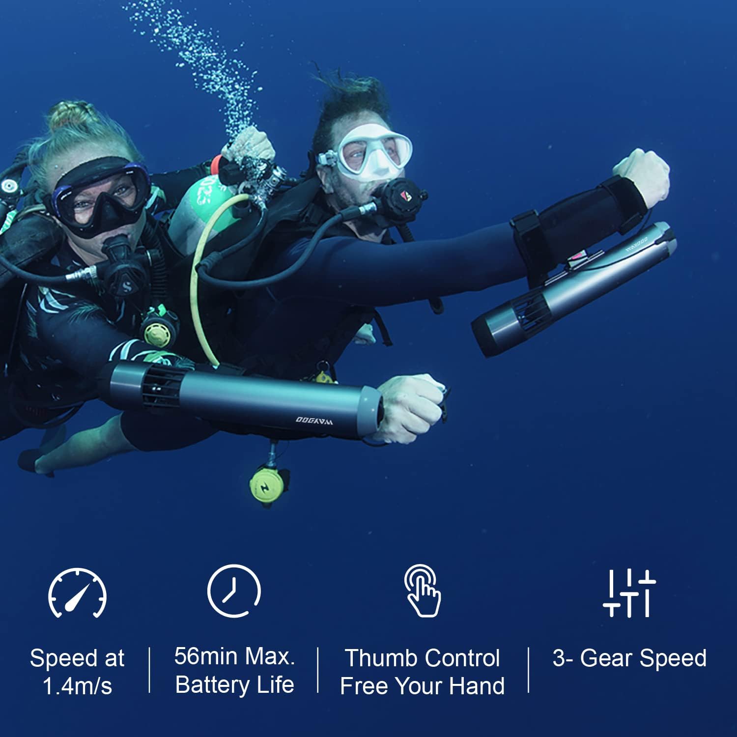 Detalle 2 de Waydoo Subnado Underwater Scooter (Black and Red Special Version) – compact portable e-scooter for underwater rides