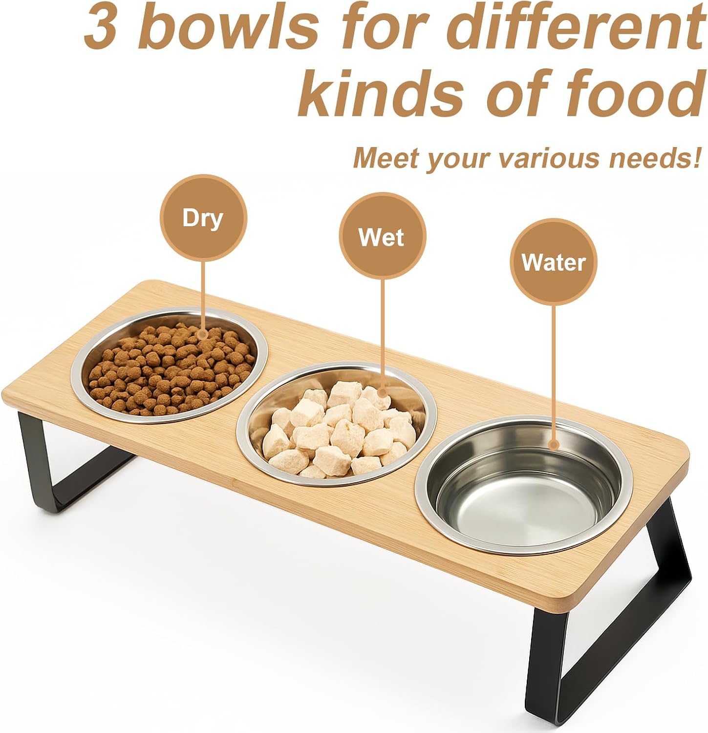 Thumbnail 2 de Tilted Elevated Cat Bowls with Stand
