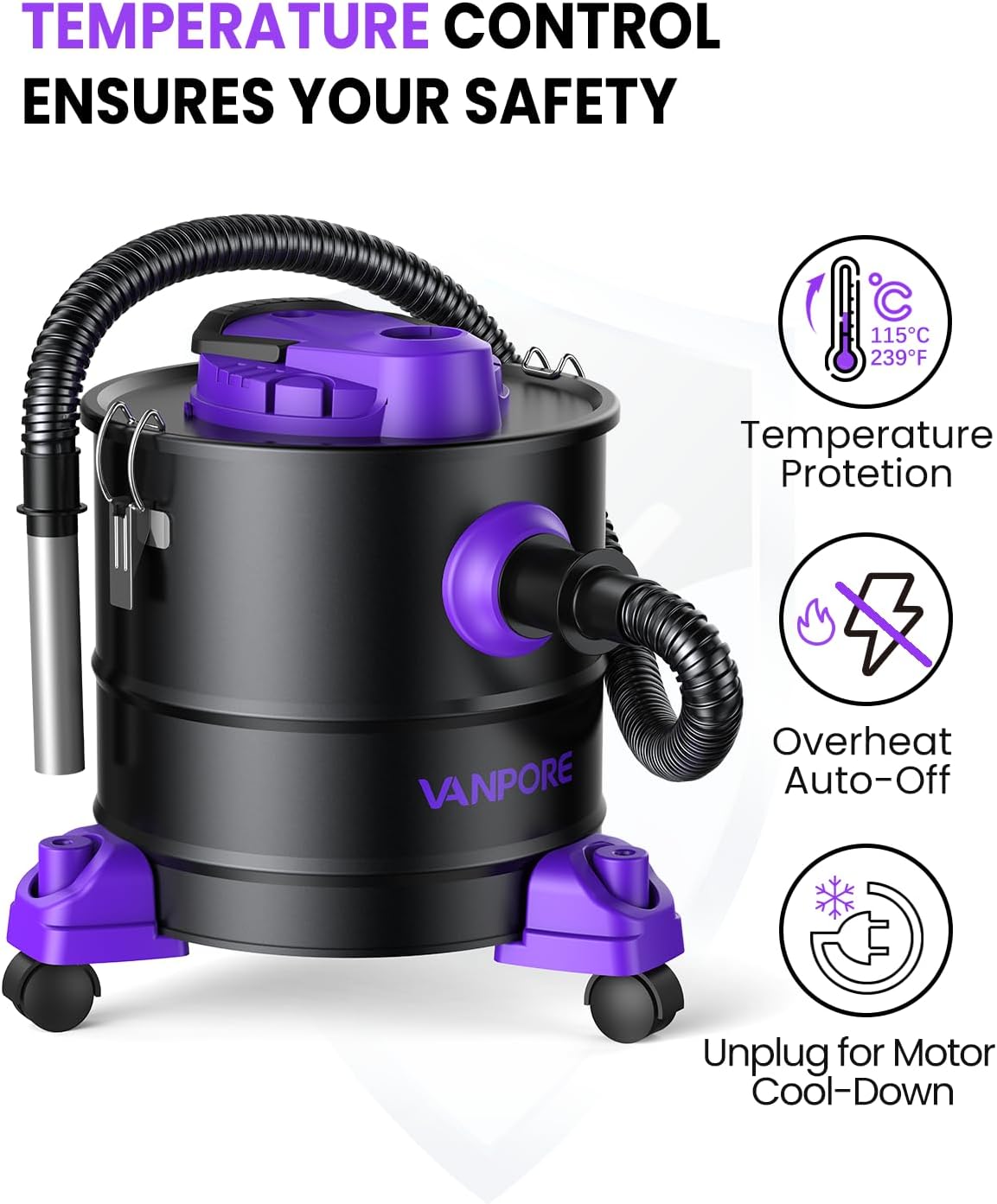 Thumbnail 4 de VANPORE Ash Vacuum, 5.2 Gallon
