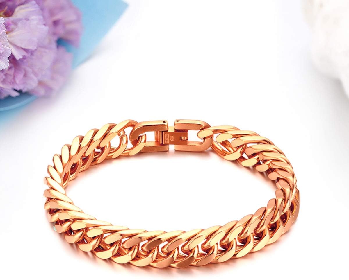 Detalle de JewelryWe Herren Armband Edelstahl Panzerkette 21 cm – robuster, allergiefreier Glieder-Look mit 5 Farben