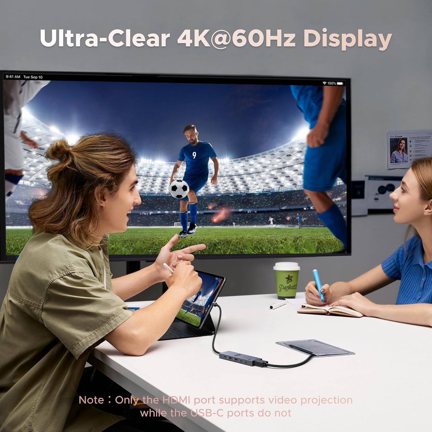 Detalle de UGREEN Revodok Pro 10Gbps USB-C-hub met HDMI 4K@60Hz en 100W PD
