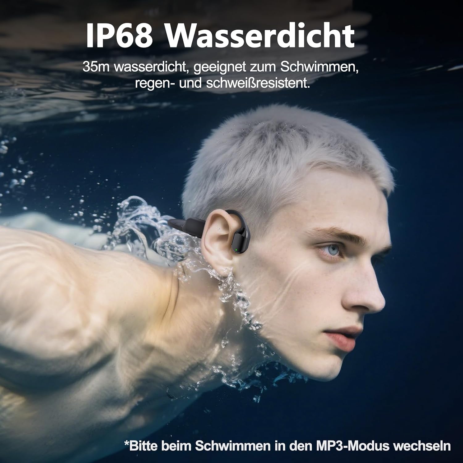 Detalle de Knochenschall Bluetooth 6.0 Kopfhörer IPX8 ⚡