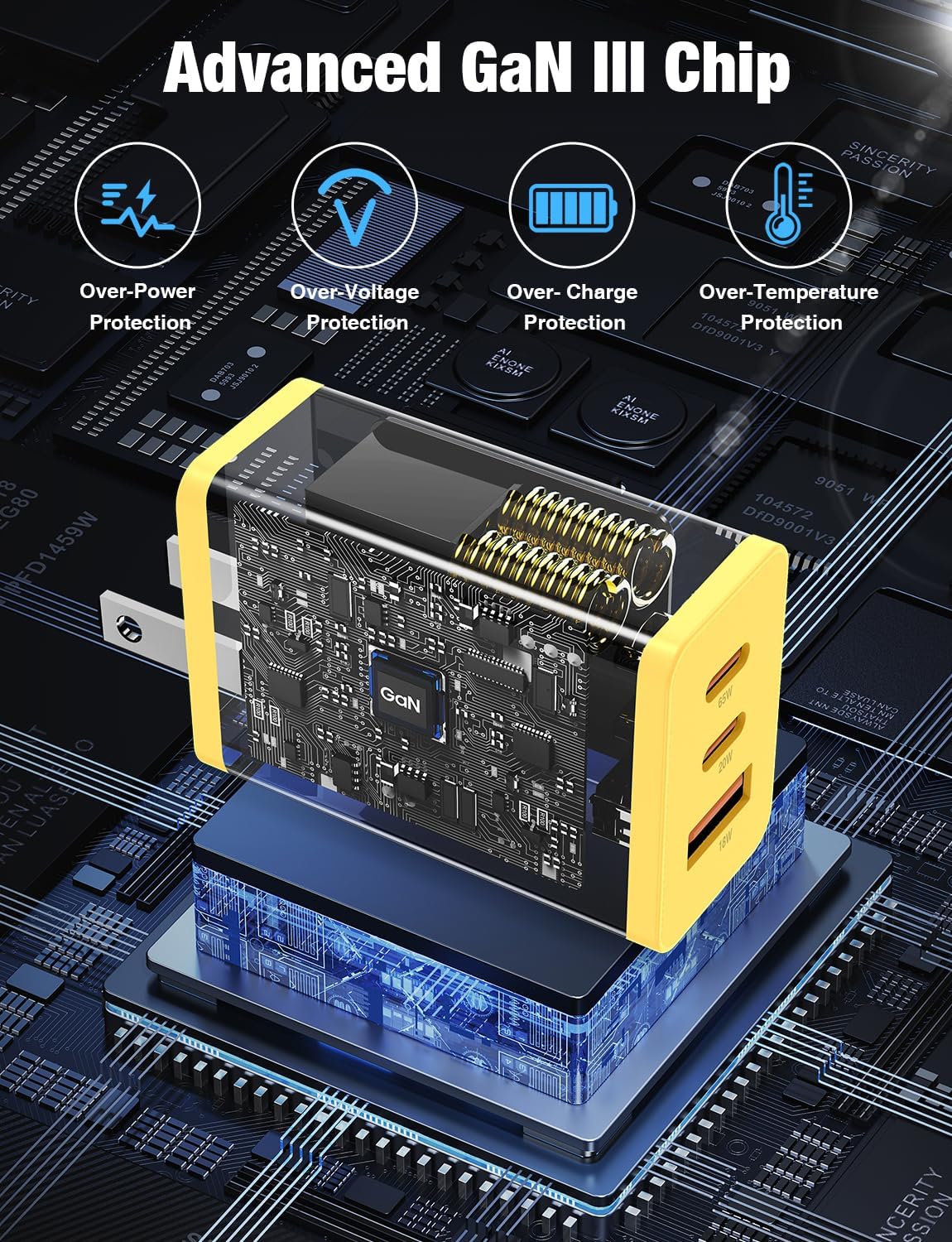 Thumbnail 3 de 2Pack 65W USB-C Wall Charger Block (3-Port) with Dual USB-C + USB-A