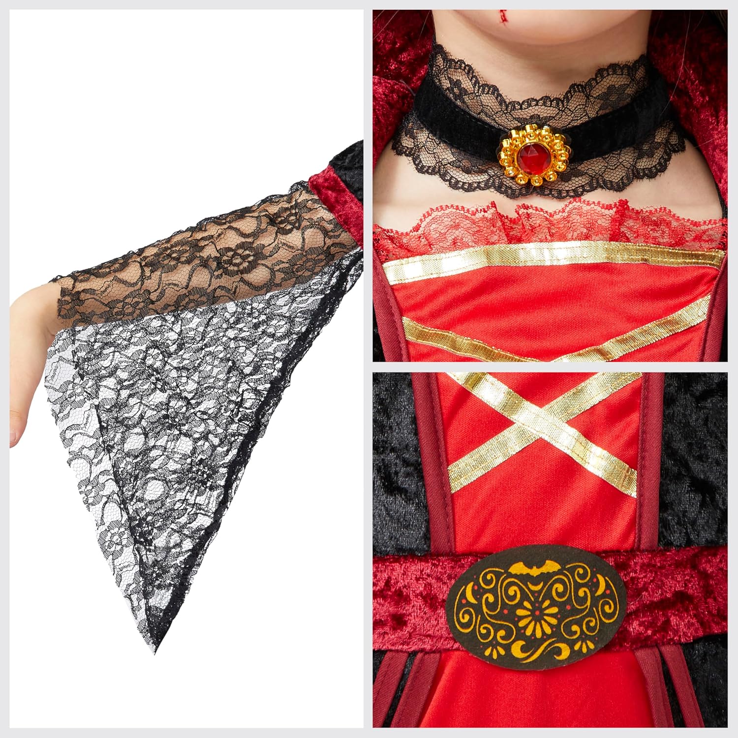 Thumbnail 4 de Spooktacular Creations Royal Vampir Kostüm XL (12–14) 🧛♀