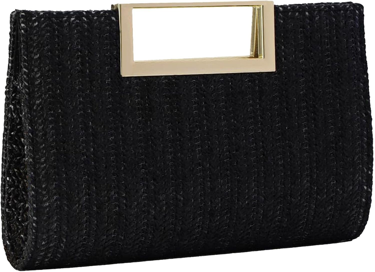 Detalle de Cckuu Women's Straw Clutch Handbag – Raffia Woven Tote for Summer