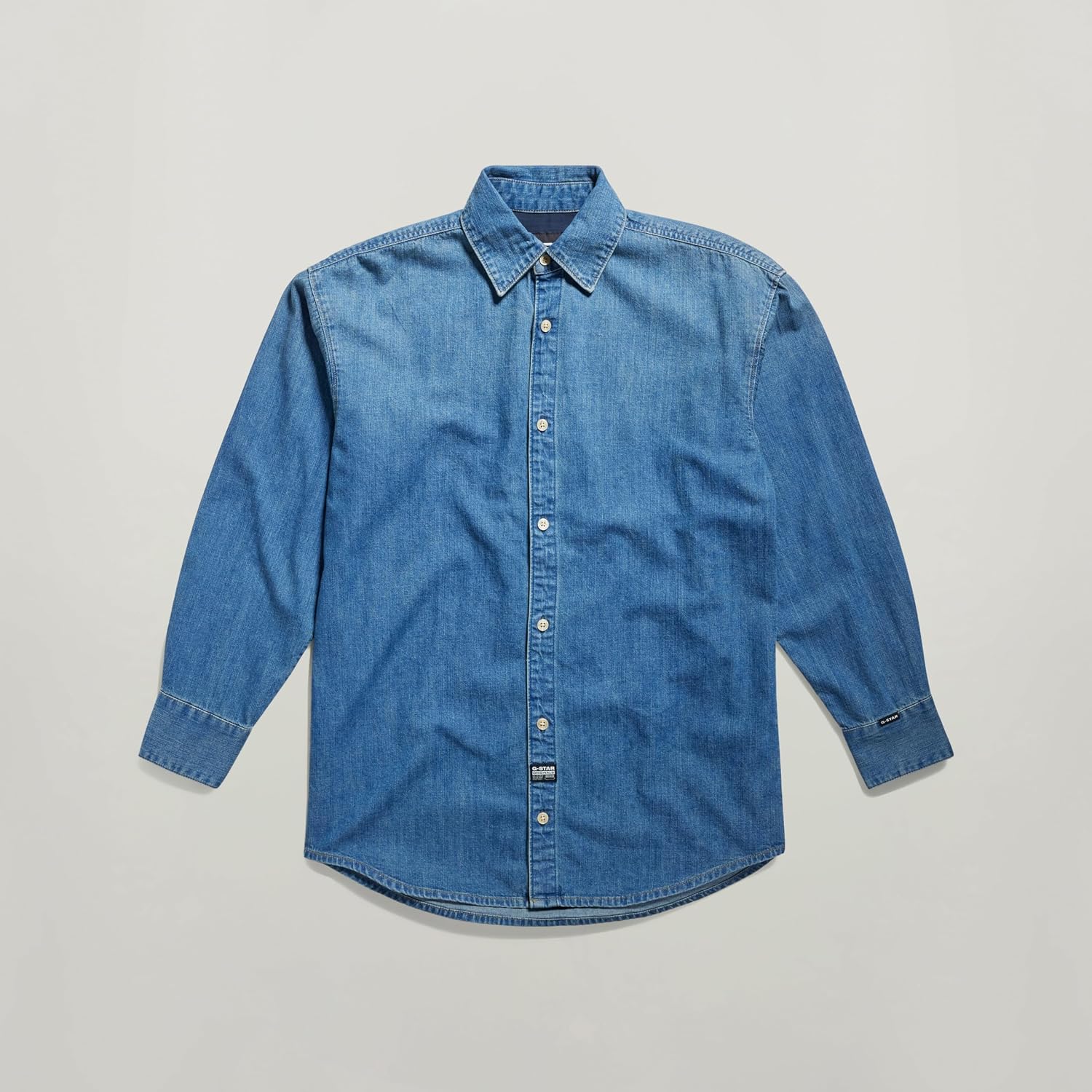 Detalle de G-Star Relaxed Denim Shirt Pocketless Magliette Donna: camicia denim senza tasche, comoda e d’impatto