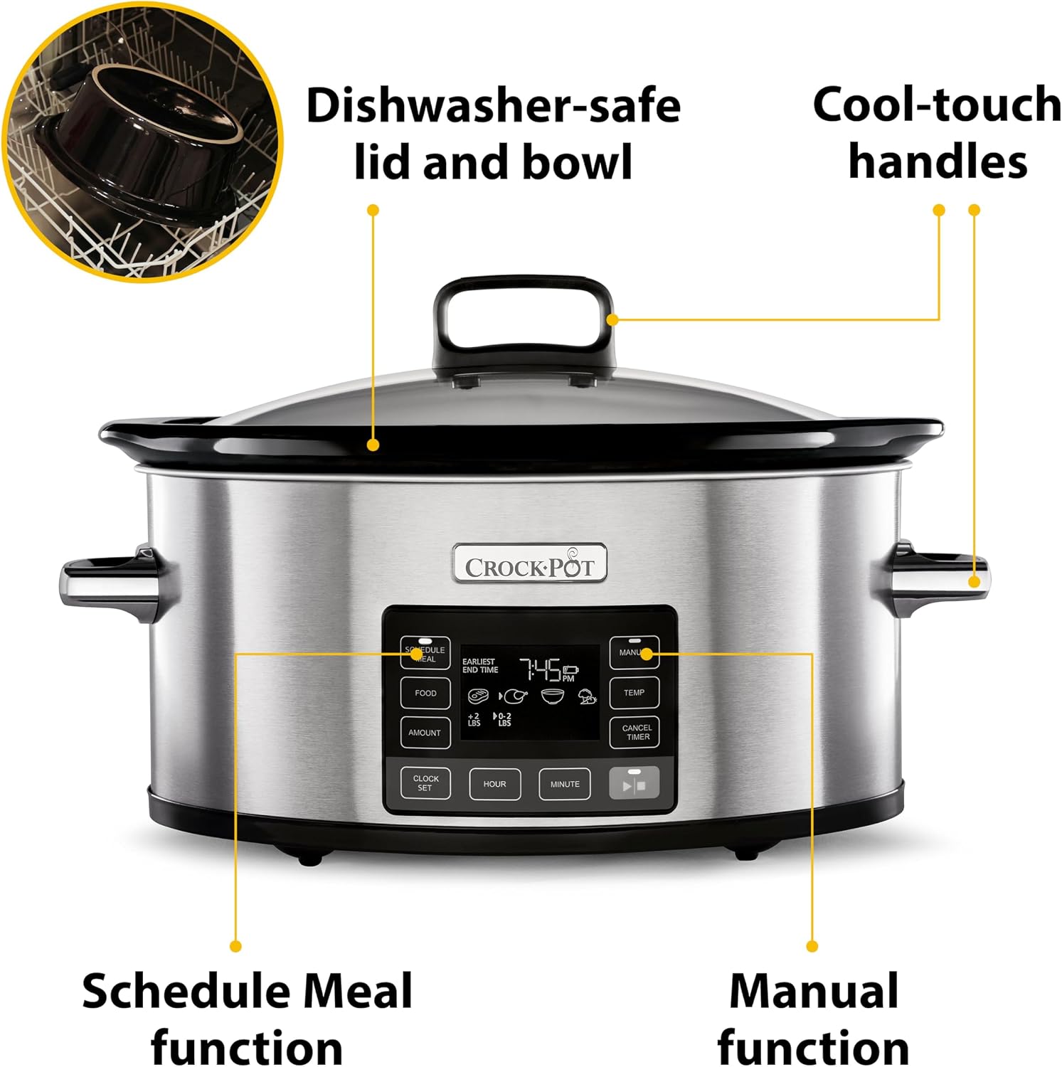 Thumbnail 6 de Crock-Pot TimeSelect Digital Slow Cooker (5.6 L) – Programmable, Keep Warm, and Energy Efficient
