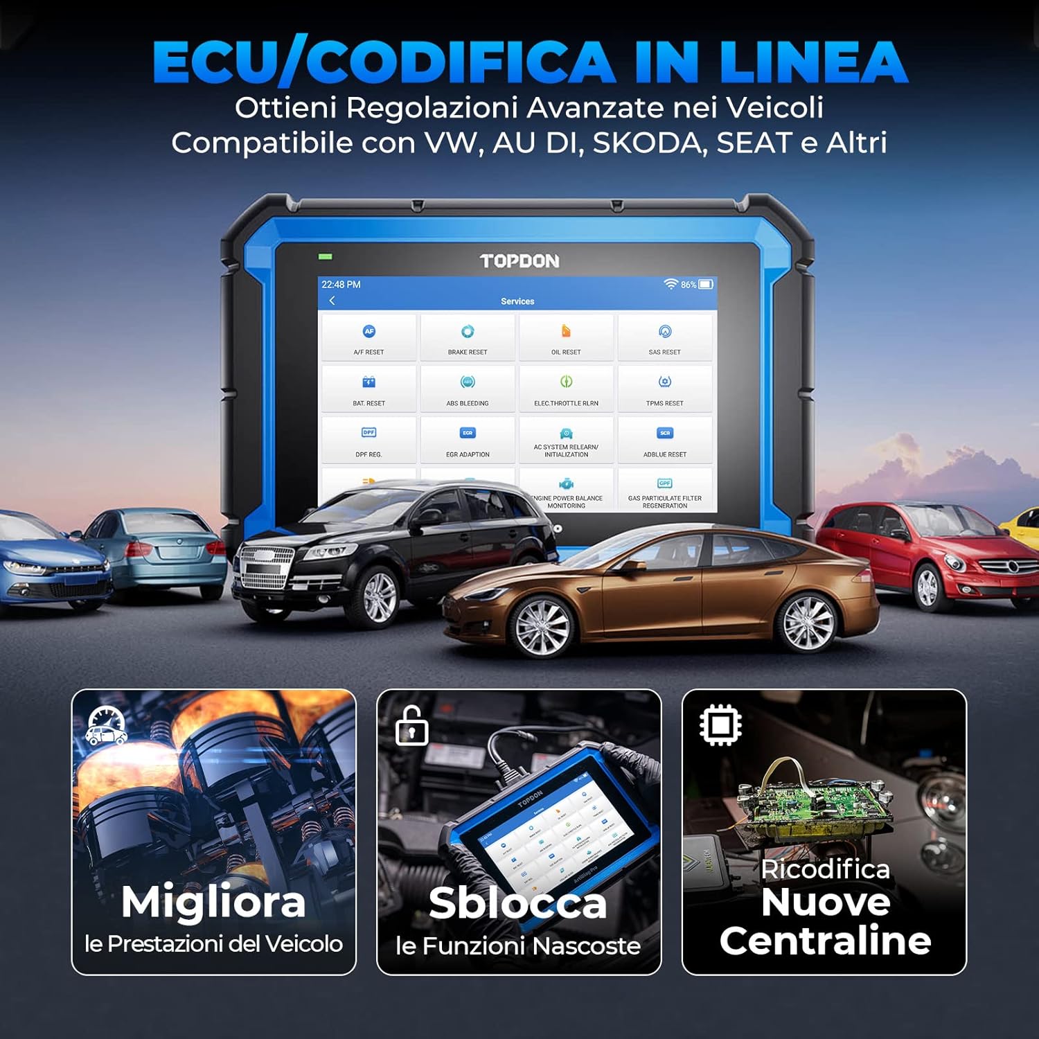 Thumbnail 2 de TOPDON ArtiDiag Pro V2.0 OBD2 con controllo bidirezionale e codifica ECU