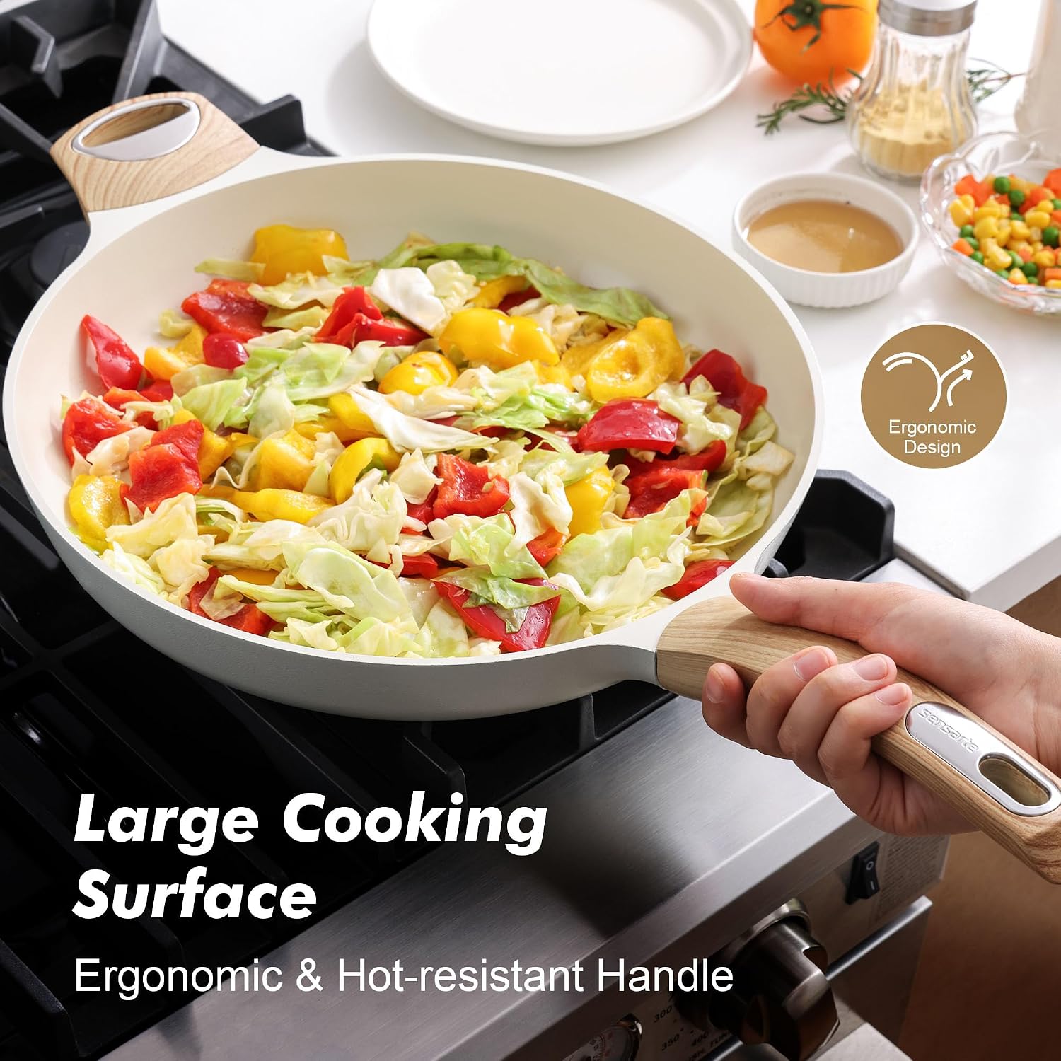 Detalle de SENSARTE Ceramic Nonstick Frying Pan 12.5"
