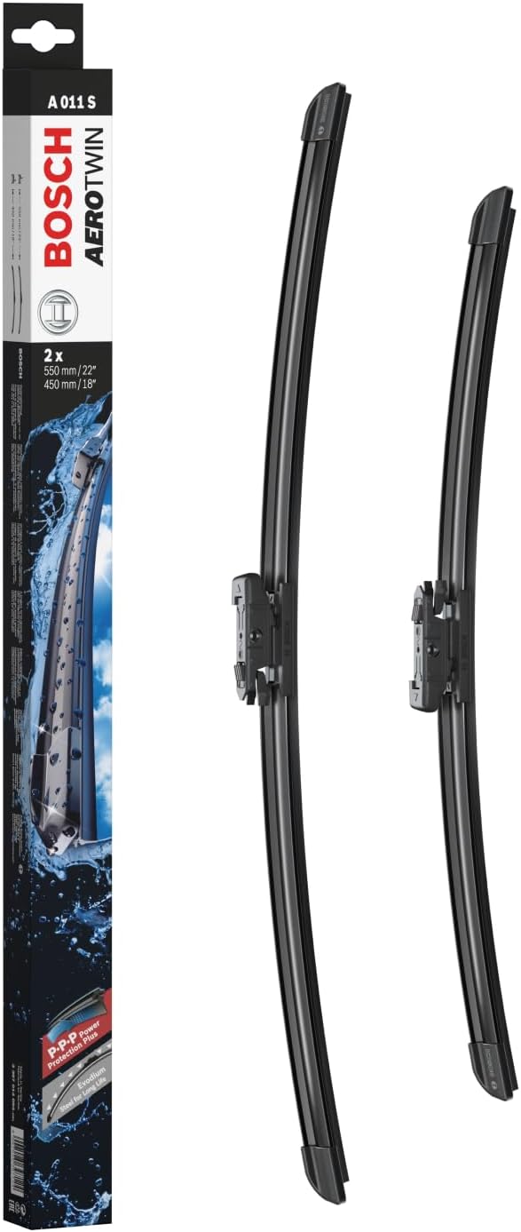 Detalle de Bosch Aerotwin A 011 S Front Windscreen Wipers (Set of 2) for UK Right-Hand Drive