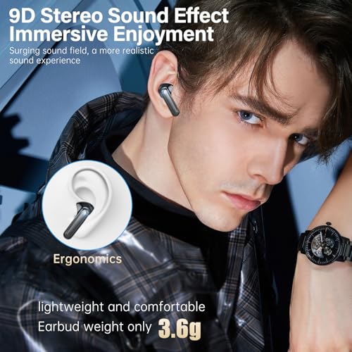 Detalle de Fhumsh A10 Wireless Earbuds: LED Display, 50H Playtime, IPX7 Fitness Ready