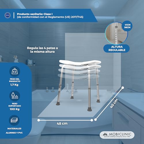 Thumbnail 1 de Mobiclinic® Taburete Baño Regulable en Altura