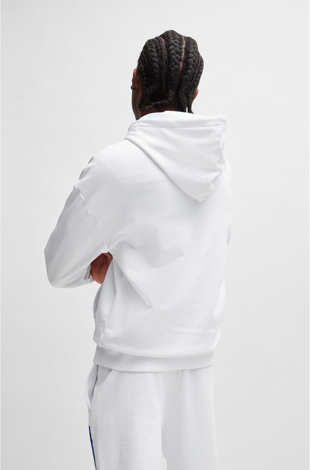 Thumbnail 3 de HUGO Mens Nalves Logo-print hoodie in cotton terry