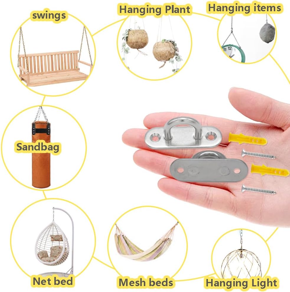 Thumbnail 3 de CEEYSEE 8er Set Augplatten aus Edelstahl mit Öse für Deckenhaken (M6) – 304 Edelstahl